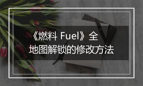 《燃料 Fuel》全地图解锁的修改方法