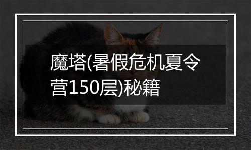 魔塔(暑假危机夏令营150层)秘籍