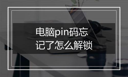 电脑pin码忘记了怎么解锁